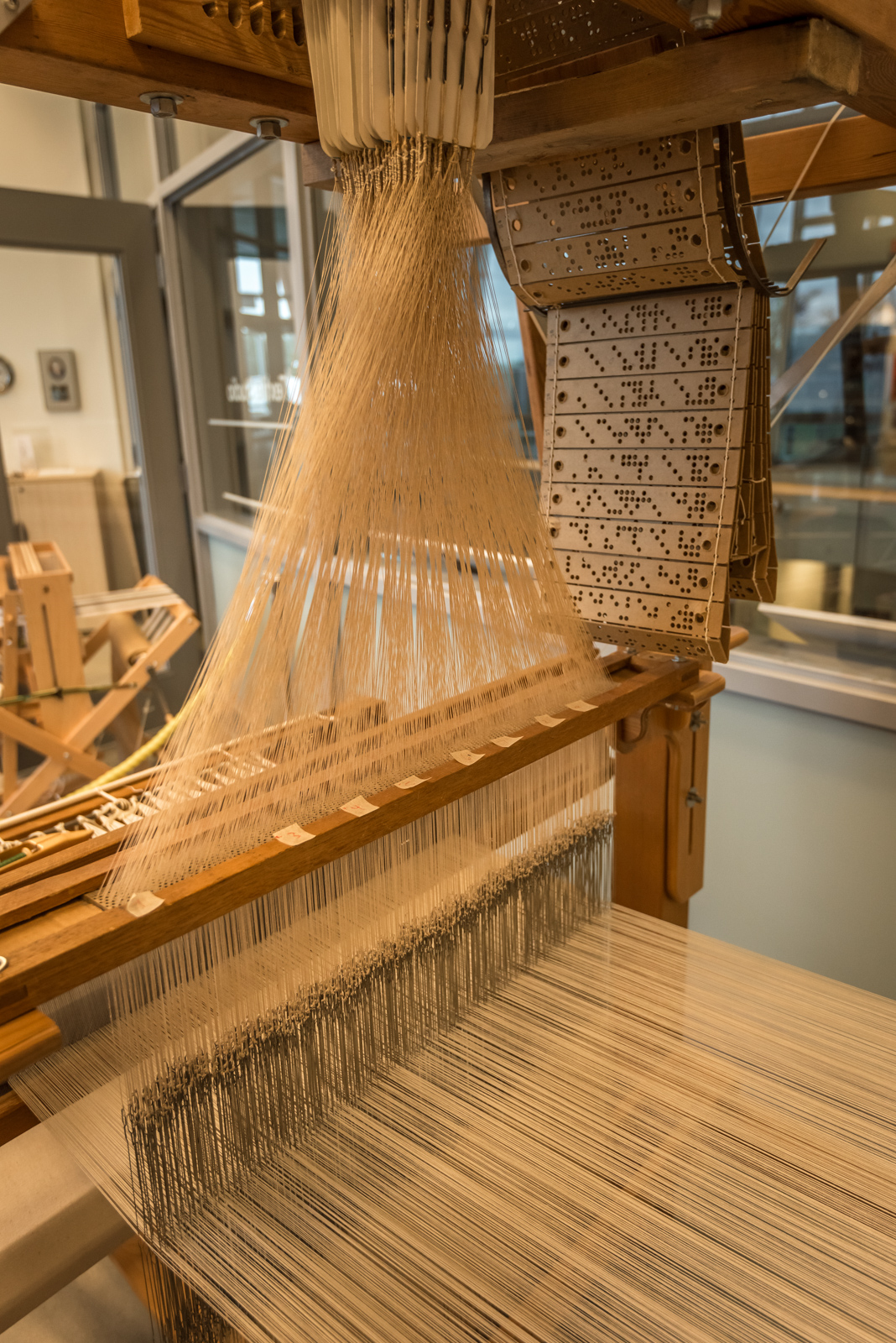 Detail of the Jacquard Loom in the Honey Hooser Textile Centre
