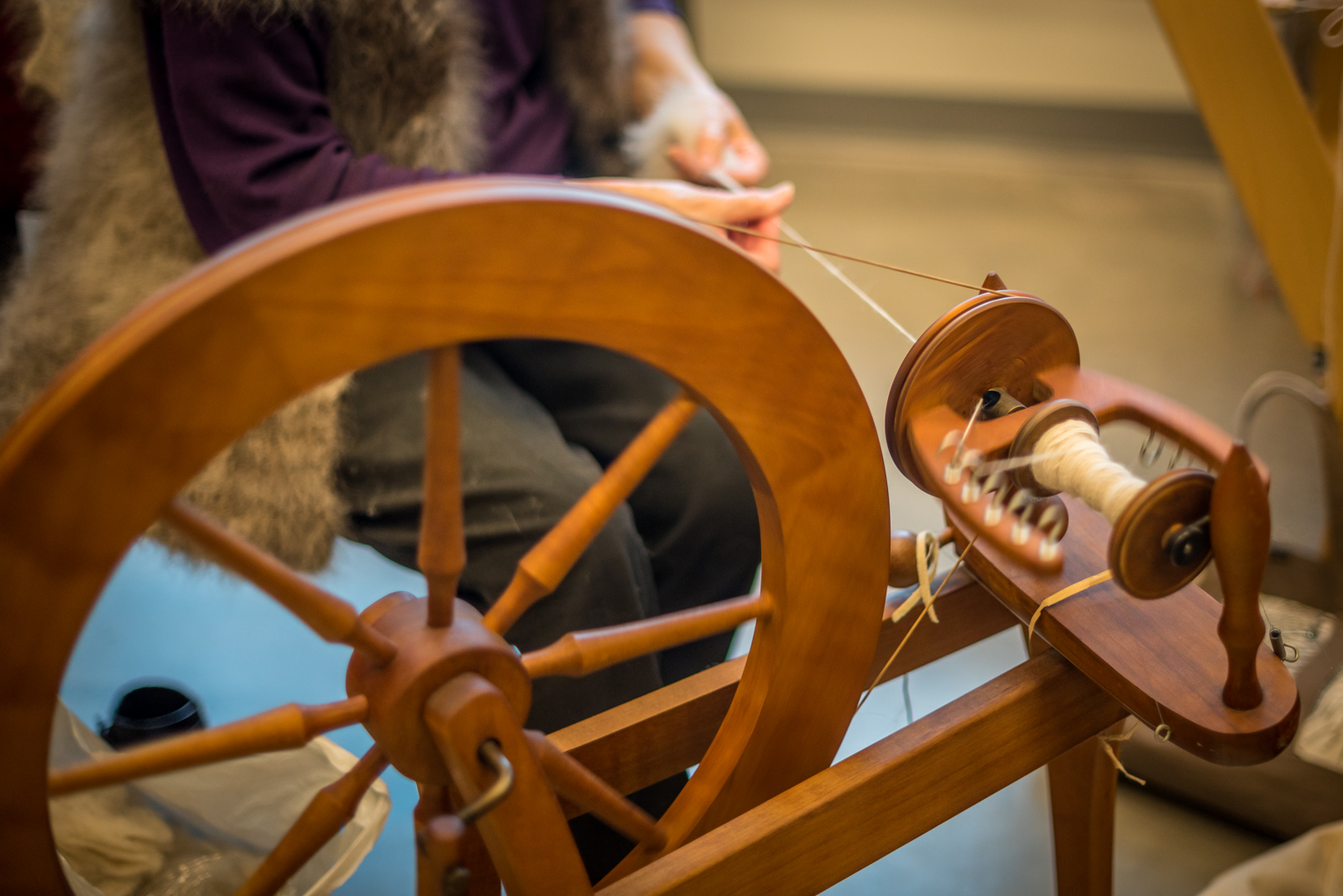 A loom in action at the Honey Hooser Textile Centre
