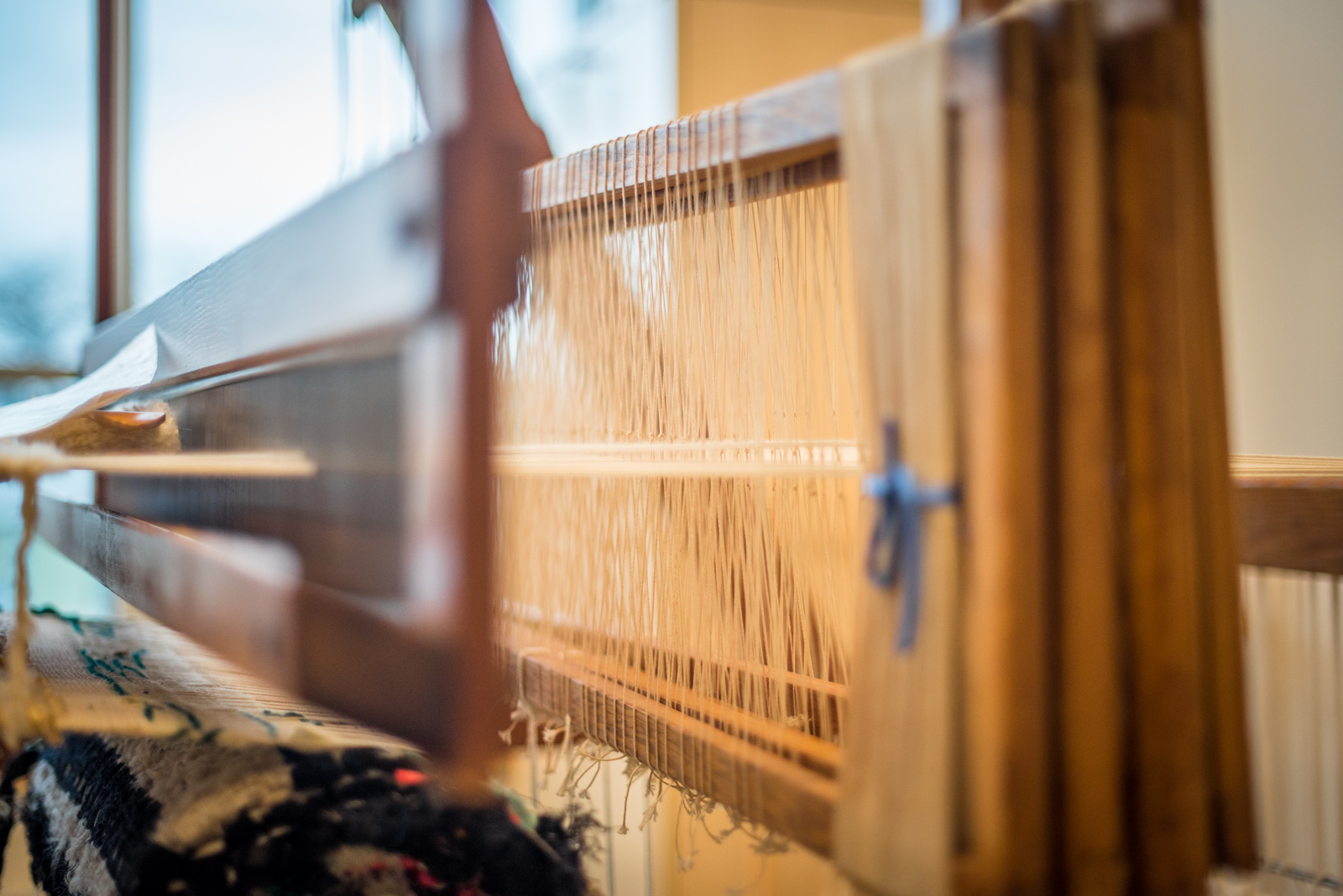 Detail of the Jacquard Loom in the Honey Hooser Textile Centre