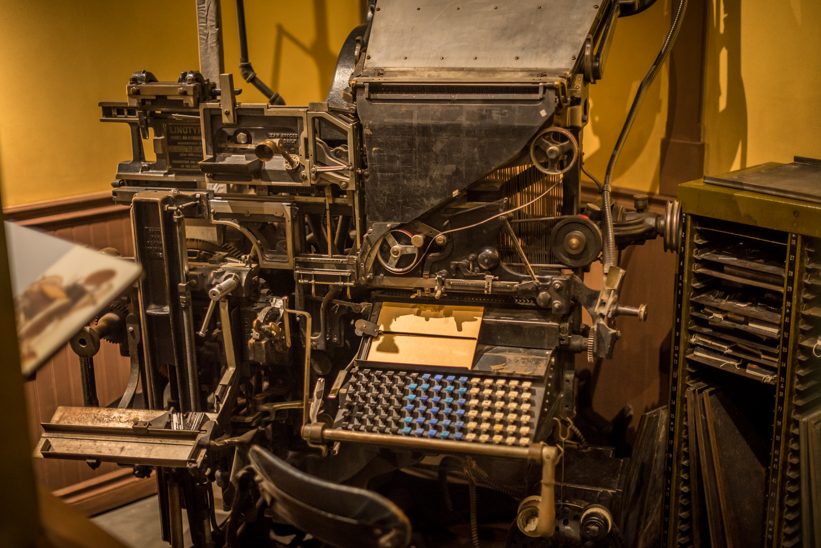 A linotype machine on display in the ‘Surrey Stories Gallery’