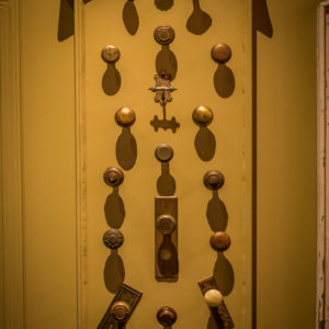A display of vintage doorknobs in the ‘Surrey Stories Gallery’