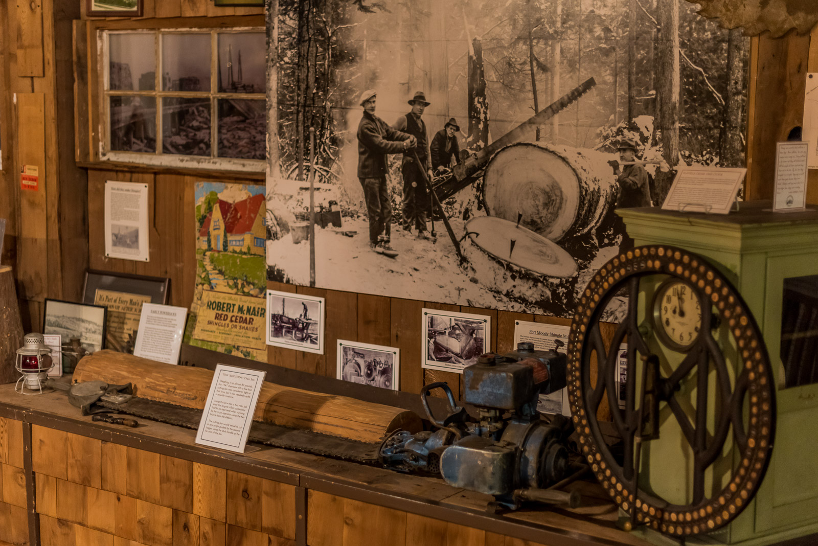 Display dedicated to the lumber industry in the area