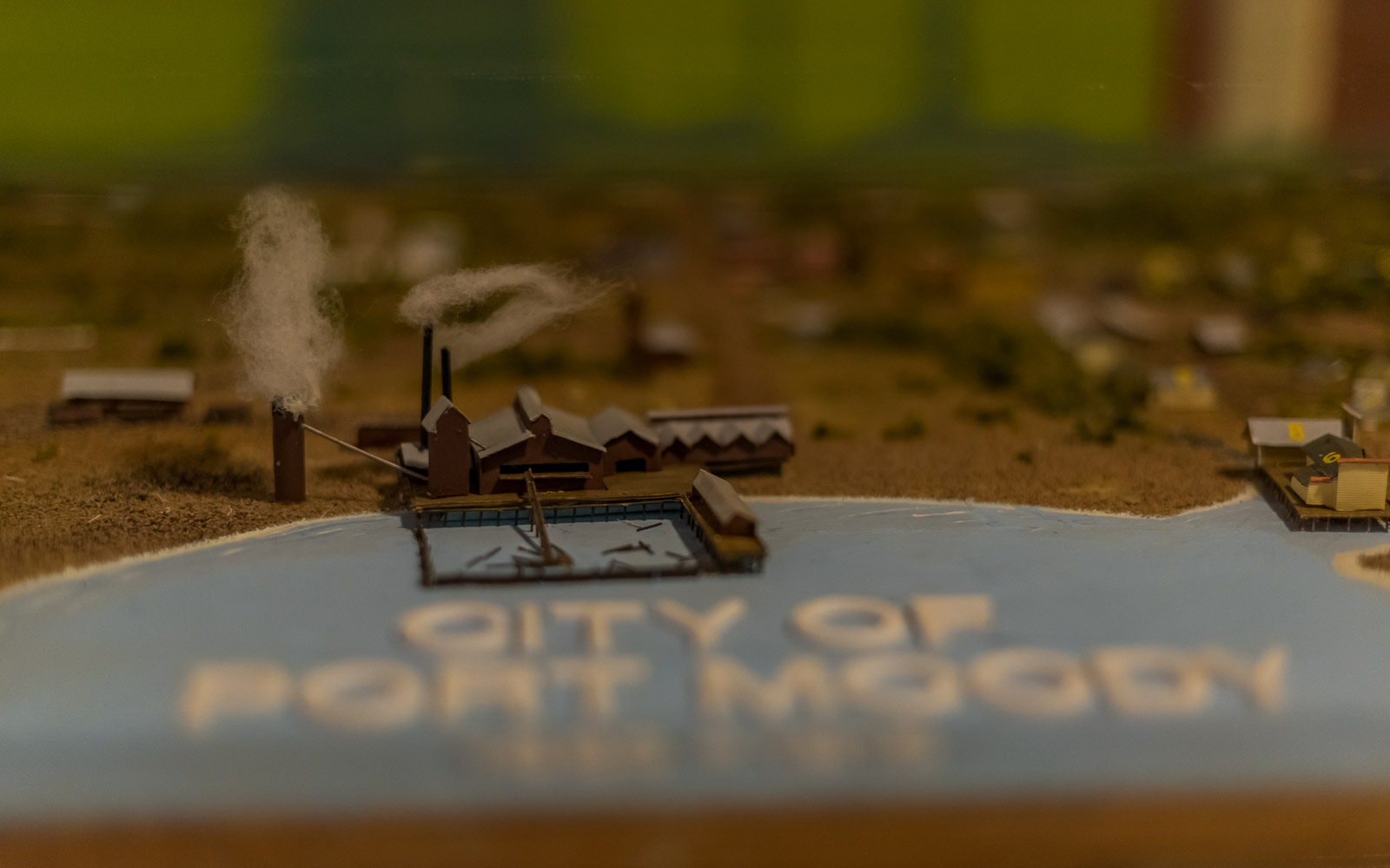 Detail of a model town of Port Moody held by the museum