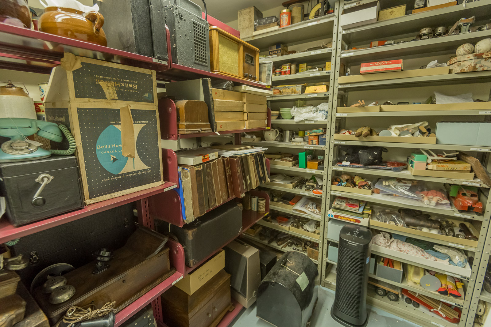 Collection storage located in the basement of the museum