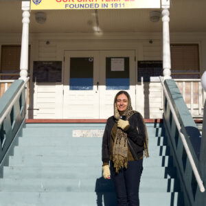 Dr. Sharanjit Sandhra pictured at Sikh Heritage Museum at Gur Sikh Temple Gurdwara